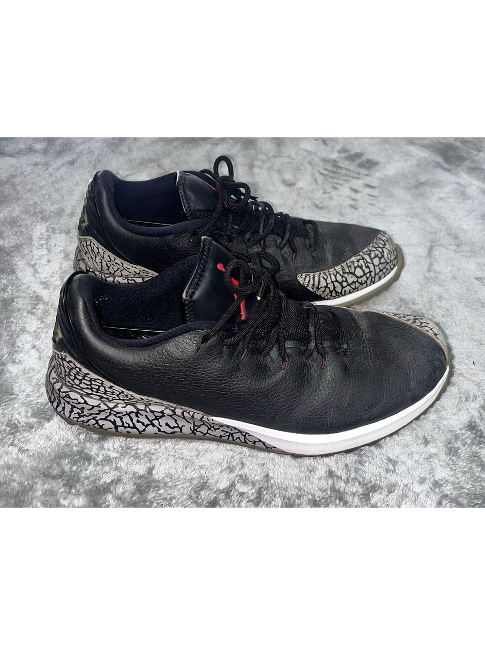 Nike Air Jordan ADG Black Cement Men's Golf Shoes Black/White AR7995-001 Sz 10.5